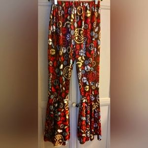 Mod hippie costume pants bell bottoms Sz XL